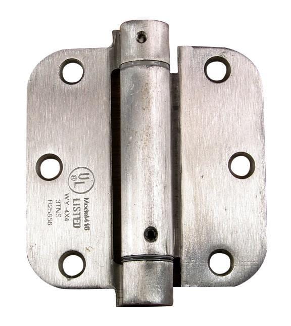 Residential spring loaded hinges, 3 1/2" with 5/8" radius corner, self-closing, available in multiple finishes, 2 pack.