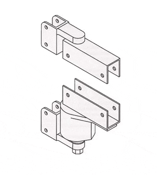 Pivot Door Hinges - Spring Pivot Door Hinges With Adjustable Tension – Surface Mount With Box Clamp – Brass Construction – Satin Chromium Finish