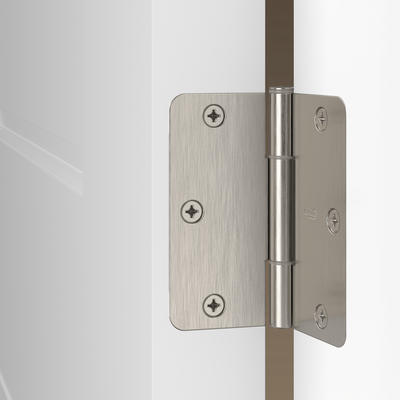 Squeak Free Interior Door Hinges - 3.5" Inch with 1/4" Inch Radius - Multiple Finishes Available - 3 Pack