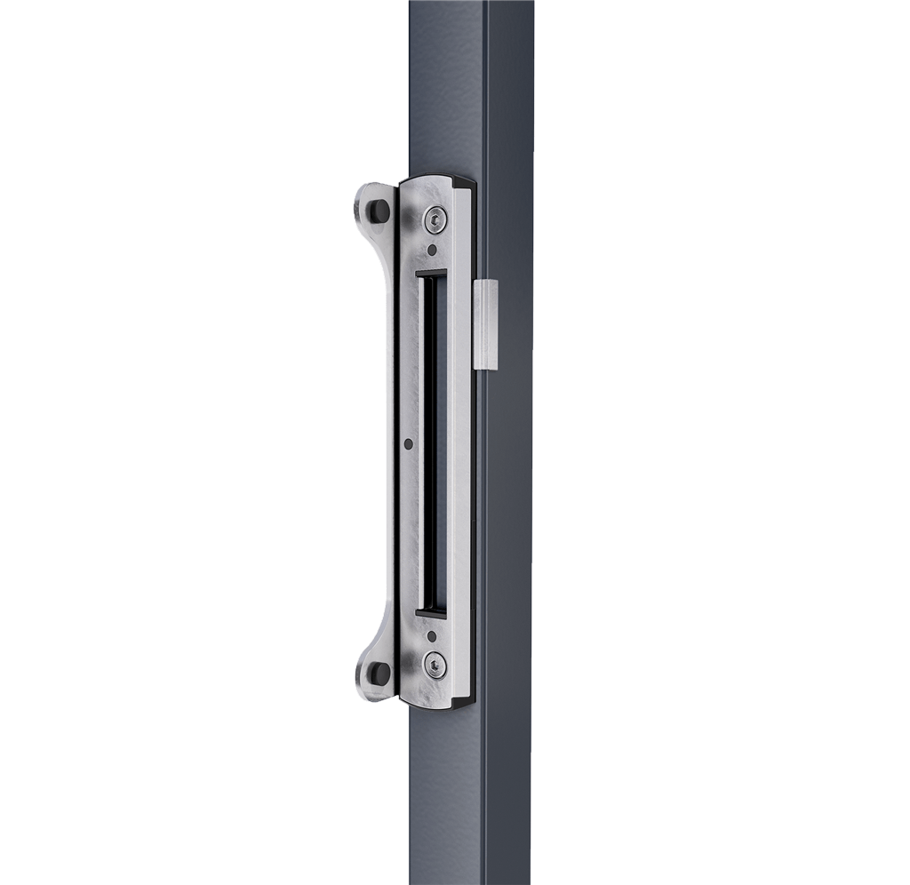 Stainless Steel Keeper For Narrow Gate Gaps - For Square Profiles 1-9/16" - Aluminum Finish - Sold Individually