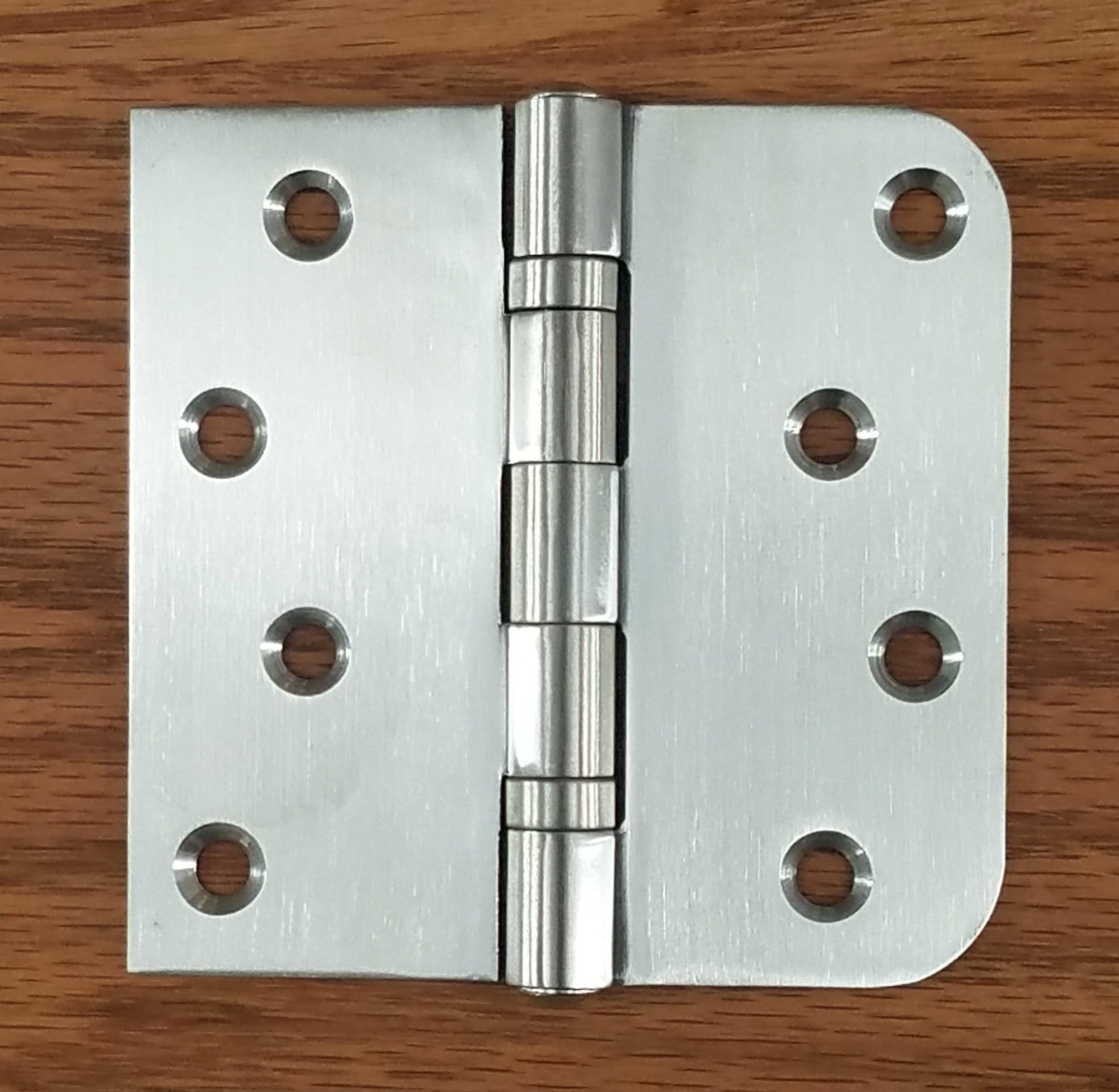 Stainless Steel Ball Bearing Security Hinges - 4" With 5/8" Radius Square - Non-Removable Riveted Pin - 3 Pack