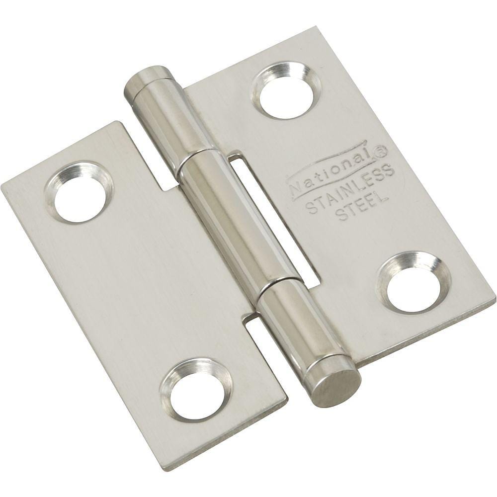 Stainless Steel Butt Hinge - 1.5" Inch Square - Rust Resistant - 2 Pack