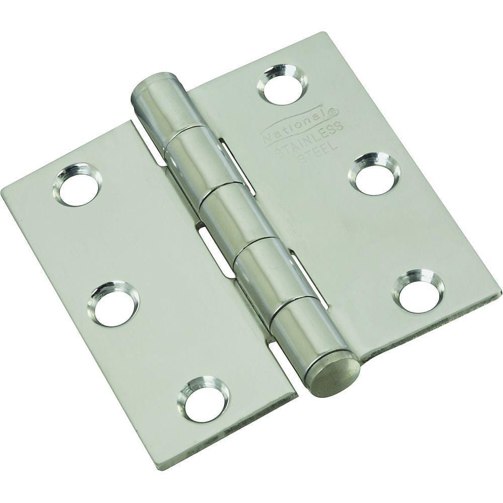 Stainless Steel Butt Hinge - 2.5" Inch Square - Rust Resistant - 2 Pack
