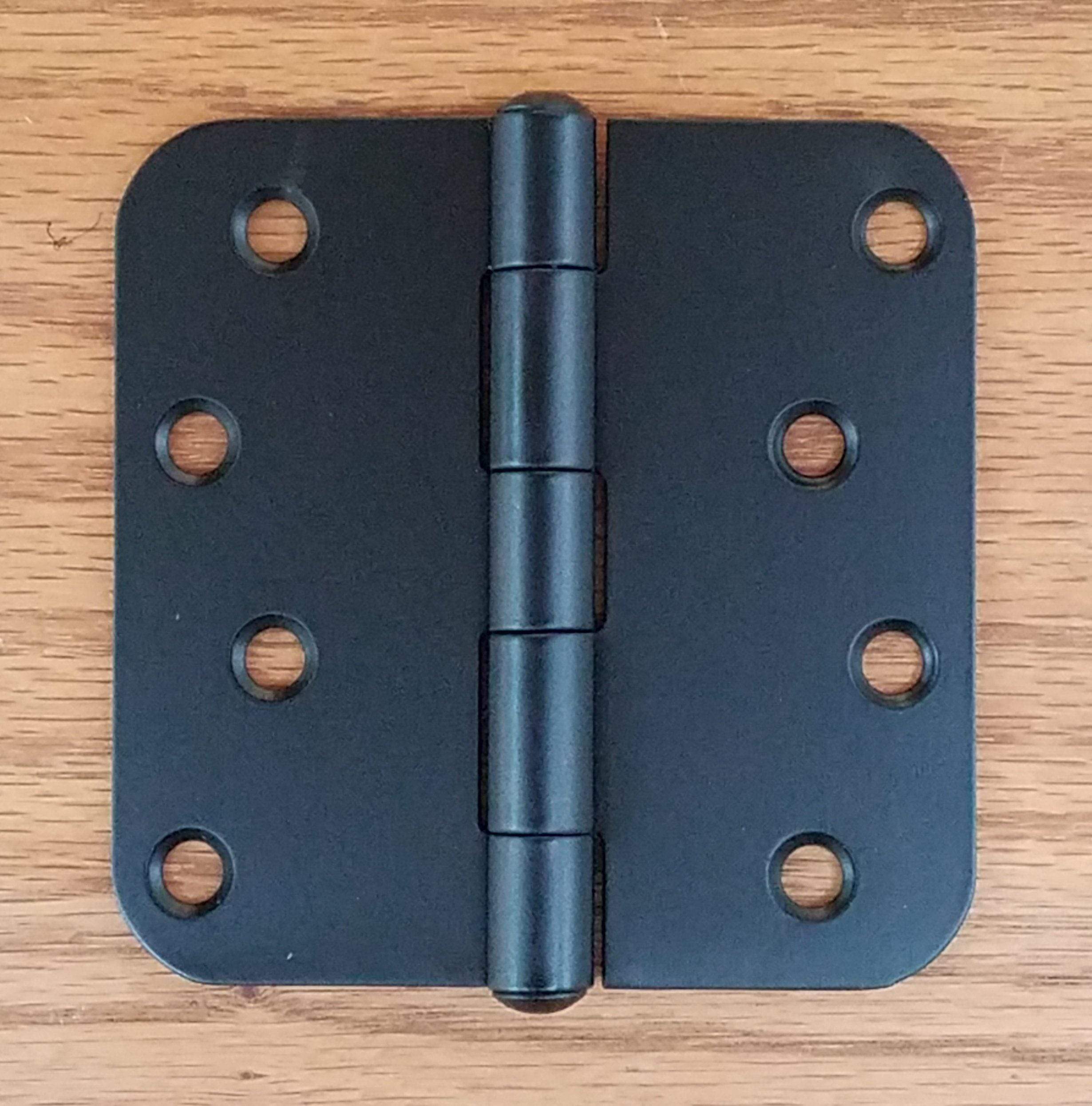 Stainless Steel Hinges - Black Stainless Steel Hinges Residential Hinges - 4" Inch With 5/8" Inch Radius - Highly Rust Resistant - 3 Pack