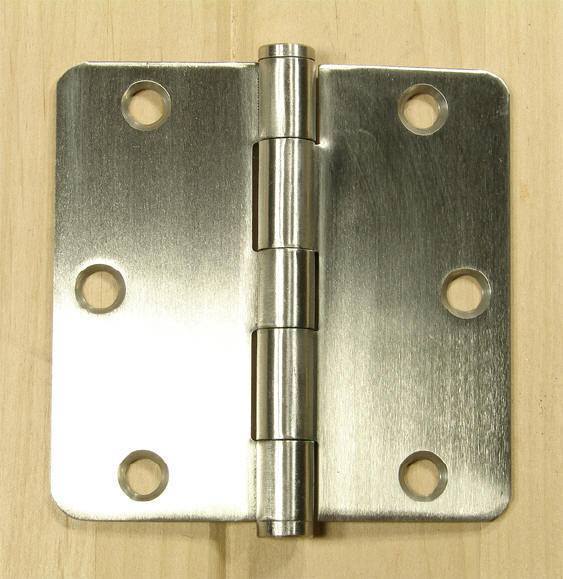 Stainless Steel Residential Hinges - 3 1/2" x 3 1/2" Plain bearing with 1/4" radius corners - Sold in Pairs - Stainless Steel Hinges 