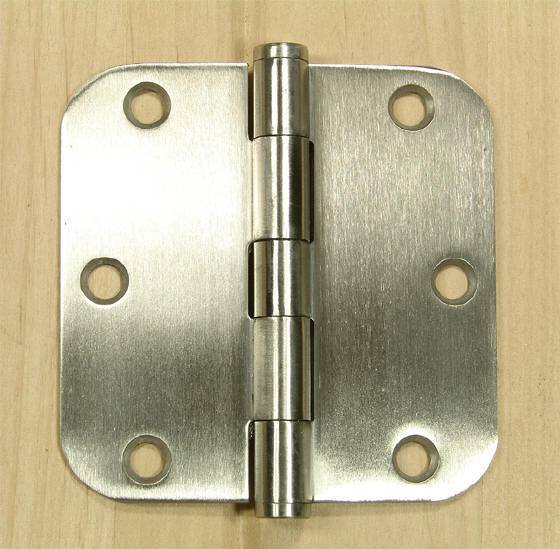 Stainless Steel Hinges Residential Hinges  - 3 1/2" x 3 1/2" Plain bearing with 5/8" radius corners - Sold in Pairs - Stainless Steel Hinges 