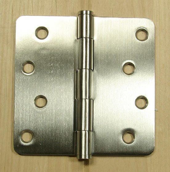 Stainless Steel Hinges Residential Hinges- 4" x 4" Plain bearing with 1/4" radius corners - Sold in Pairs - Stainless Steel Hinges 