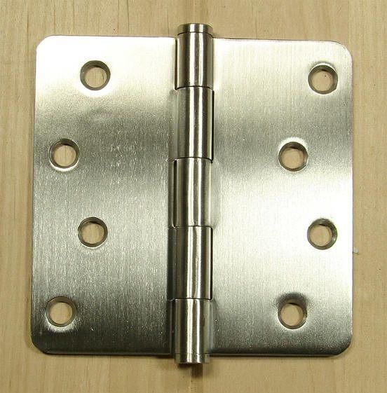 Stainless Steel Hinges Residential Hinges- 4" x 4" Plain bearing with 1/4" radius corners - Sold in Pairs - Stainless Steel Hinges