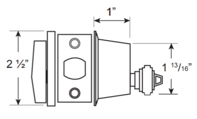 Standard duty single cylinder deadbolt Cb160 Grade 2 with multiple finishes, featuring detailed dimensions for installation.