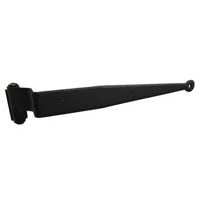 Strap Hinge for Shutters - Show Me Style - Circle Tip - 12" Inch - 1-1/2" Inch Offset - Black Powder Coat - Sold Individually