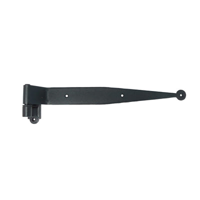 Strap Hinge for Shutters - Circle Tip - 12" Inch - Multiple Offsets Available - Black Powder Coat Finish - Sold Individually