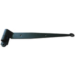 Strap Hinge for Shutters - Circle Tip - 12" Inch - Multiple Offsets Available - Black Powder Coat Finish - Sold Individually