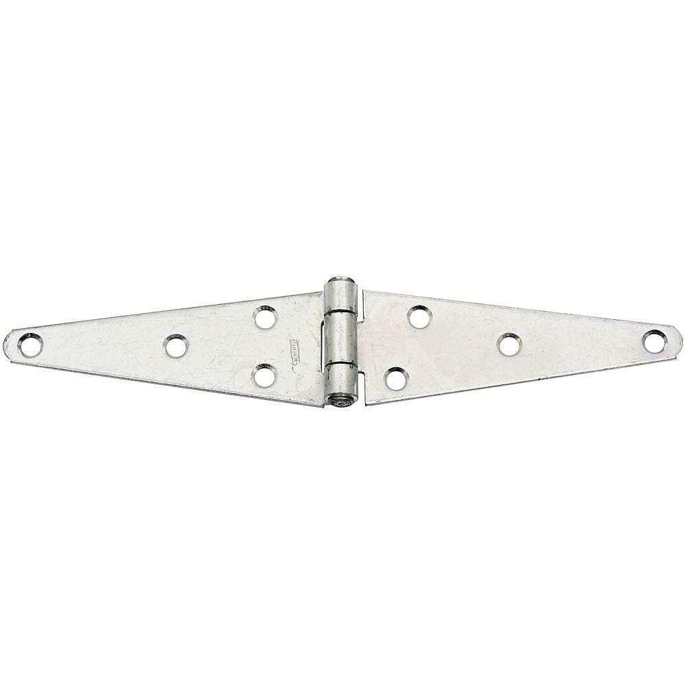 Heavy duty zinc strap hinges, 4 to 8 inches, sold in a 2 pack for secure door and gate installations.