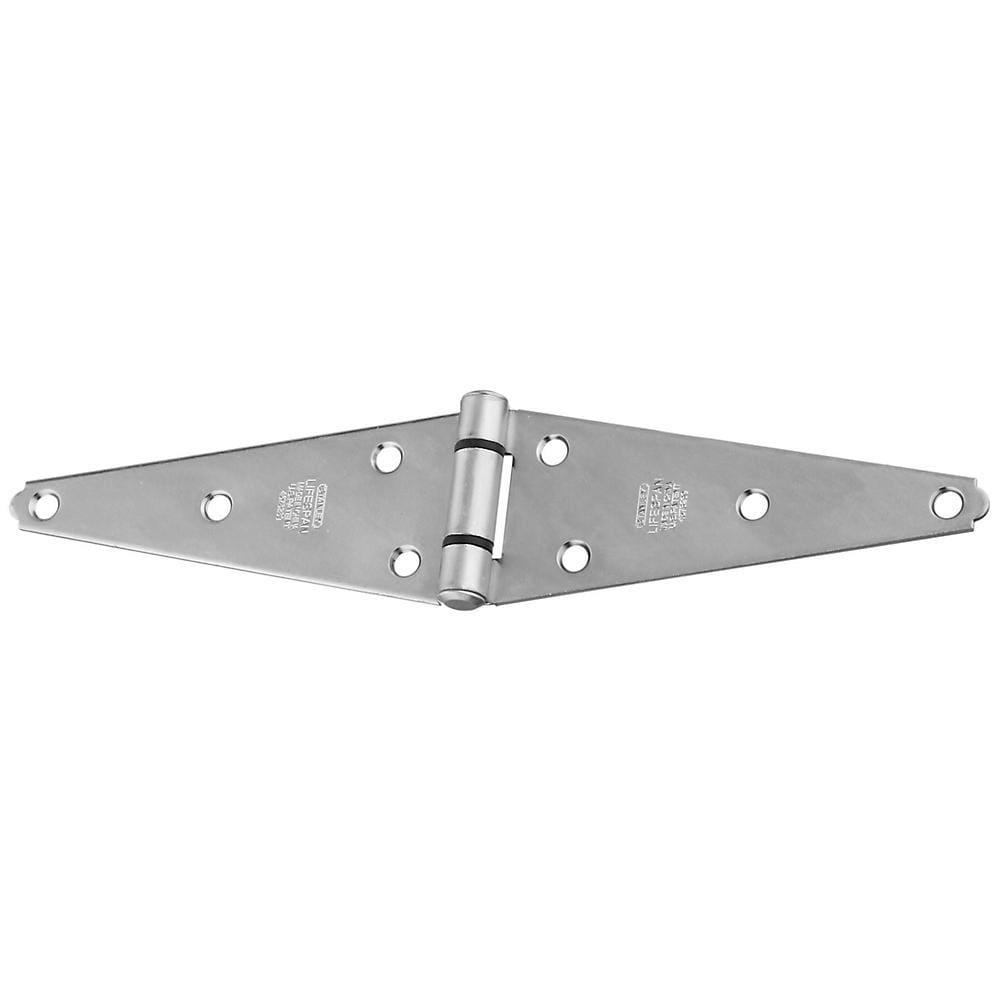 Heavy-duty zinc strap hinges, 4 to 8 inches, sold in a 2 pack for durable door and gate applications.