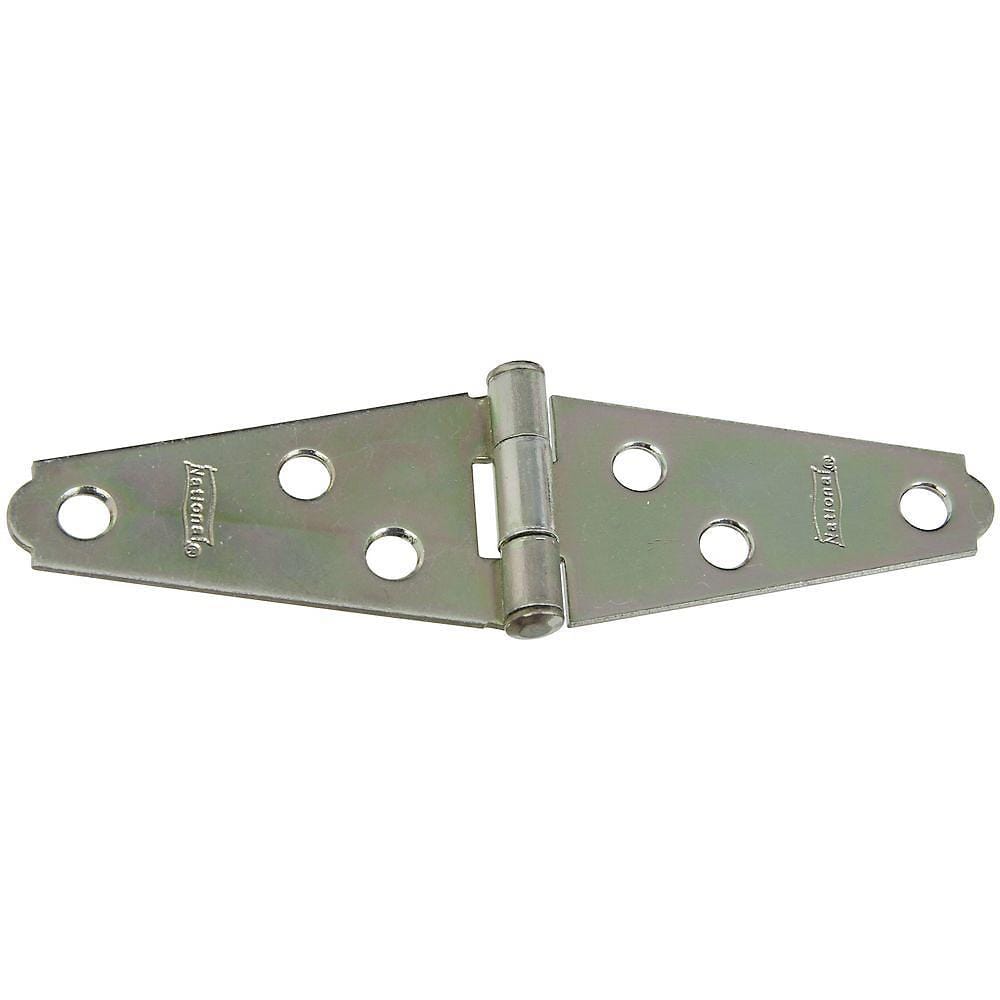 Light duty steel strap hinges with aluminum pin, zinc finish, 2 inches, sold in a 2 pack for versatile applications.