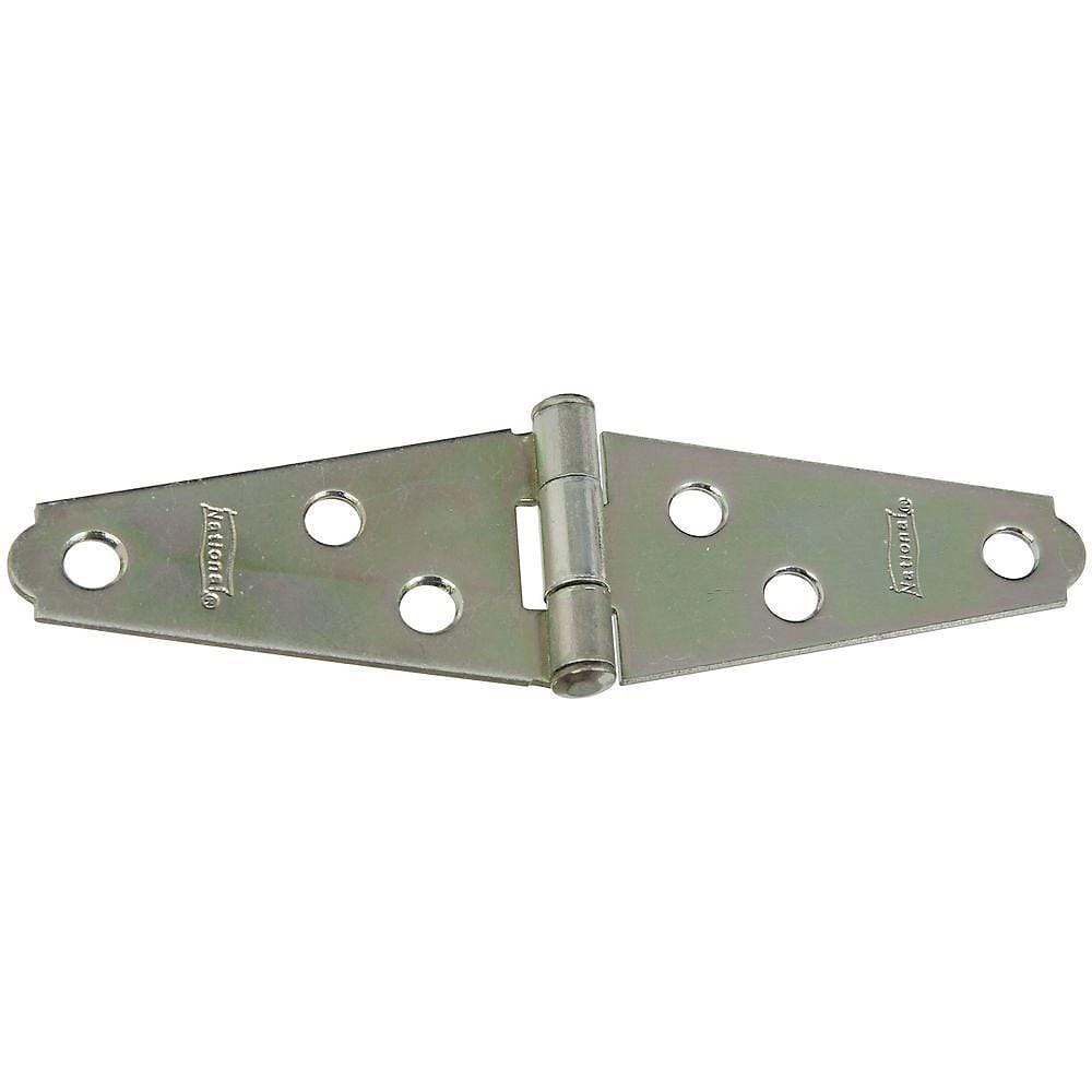 Light Duty Steel Strap Hinges With Aluminum Pin - Zinc - 2 Inches - 2 Pack