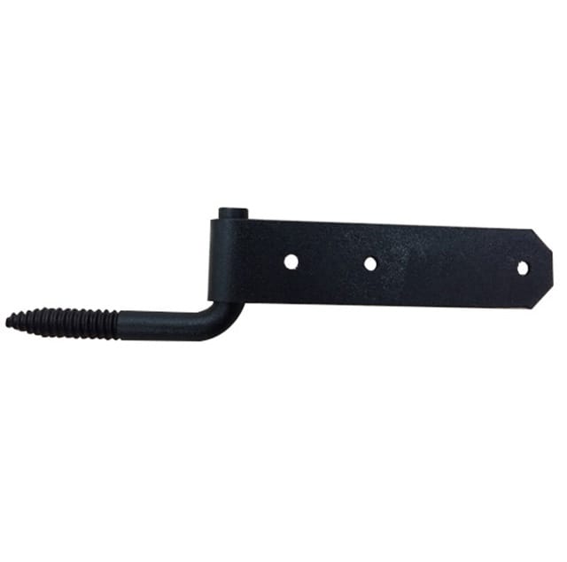 Strap hinges for shutters with a 3/8-inch offset and WeatherWright finish, sold as a set of four.