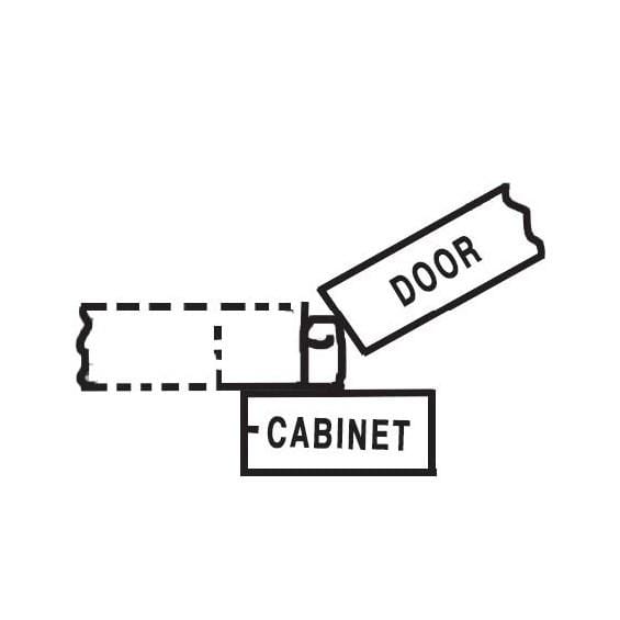 Surface-mounted half wrap cabinet hinges in antique brass, self-closing, for 1/4 inch overlay, sold in a 2 pack.