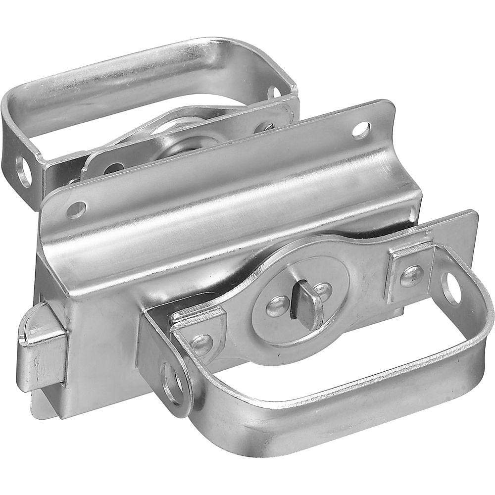 Heavy-duty swinging door latch in multiple finishes, sold individually for secure door closure.