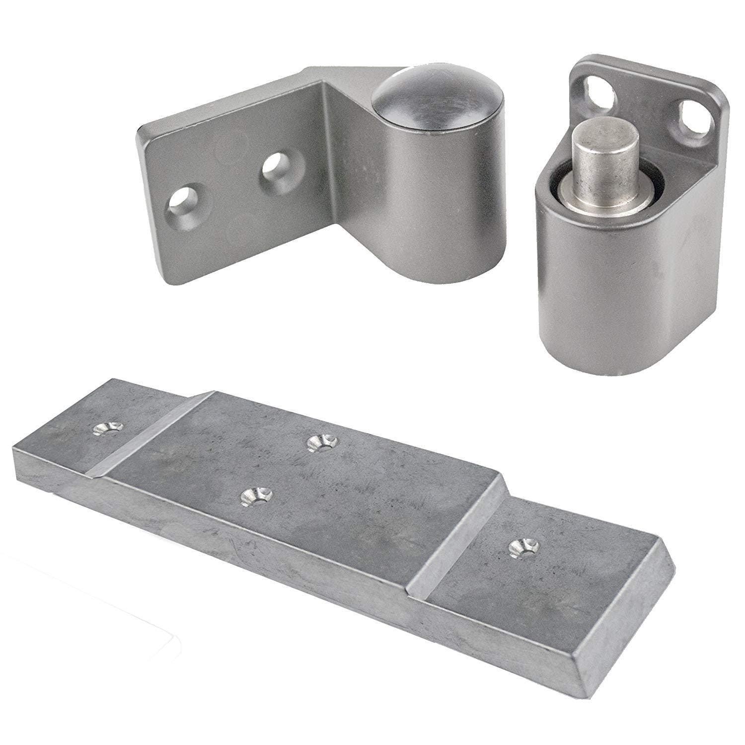Intermediate pivot door hinges in Arch/Amarlite style, designed for aluminum doors in face frame or recessed applications.