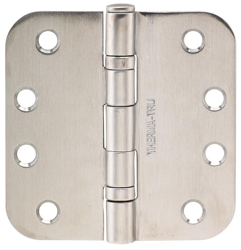 Thermatru Classic Craft ball bearing hinge, 4x4 inches with 5/8-inch radius, available in multiple finishes, sold individually.