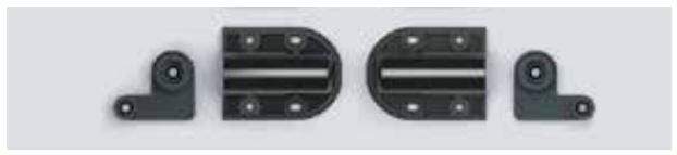 Black soft-close torque hinges for cabinets, measuring 2 19/32" x 2 1/8", sold in pairs for smooth operation.