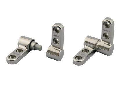 Stainless steel soft close torque hinges for cabinets, sold in pairs, ensuring smooth and quiet operation.