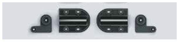 Torque soft-close lid hinges in black finish, measuring 2 1/8" x 1 31/32", sold in pairs for smooth operation.