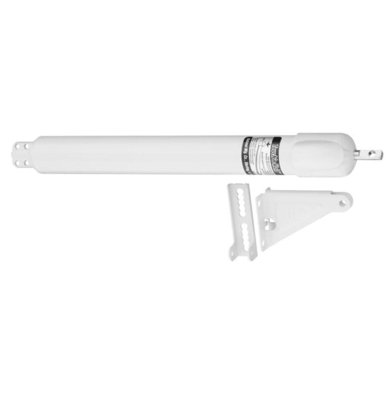 Adjustable Touch 'n Hold screen storm door closer in multiple finishes, designed for self-closing functionality.