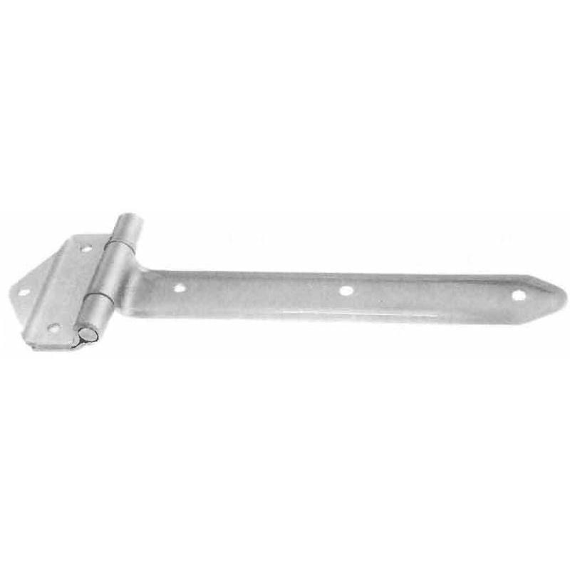 Embossed steel truck and trailer hinge with zinc plated finish, available in multiple sizes, sold individually.