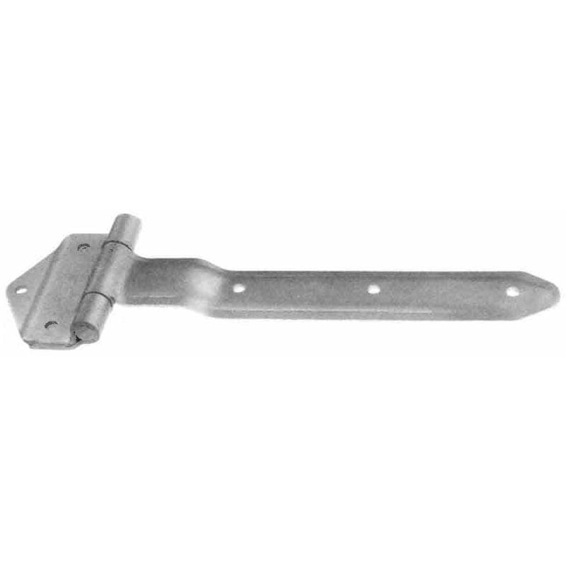 Embossed steel truck and trailer hinge, zinc plated, available in multiple sizes, sold individually for durability.