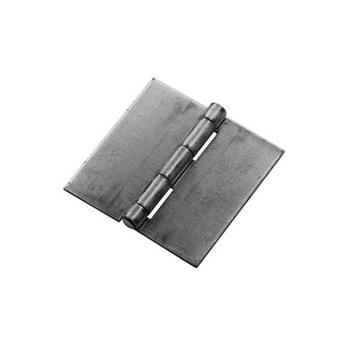 Bright steel weld-on butt hinges, 3 inches square, sold in a 2 pack for durable door and gate applications.