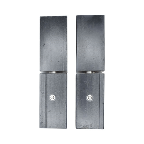 Weld on square block hinges with stainless steel pin, available in multiple sizes, sold in a 2 pack for durability.