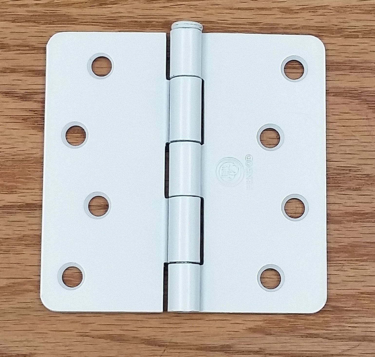 White 4-inch residential Penrod butt hinge with 1/4-inch radius corners, plain bearing, sold in a 2-pack.