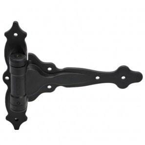 Adjustable Gate Spring T-Hinge - Black For Gate Gap (1/4" - 7/8") TCA4 For wood, metal or vinyl gates - Gate Hinges and Hardware  - 1