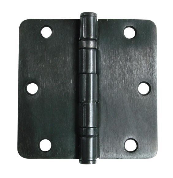 Bulk 3 1/2-inch hinges with 1/4-inch radius and interior ball bearing in satin nickel or oil rubbed bronze finish.