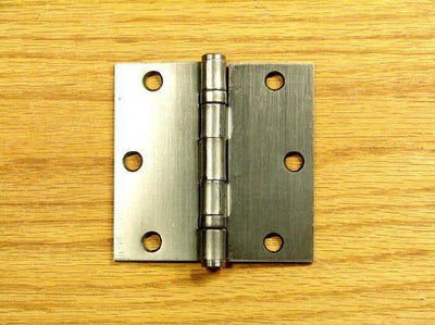 3 1/2" x 3 1/2" with square corners Residential Ball Bearing Hinges - Multiple Finishes - Sold in Pairs -  Antique Nickel - 2
