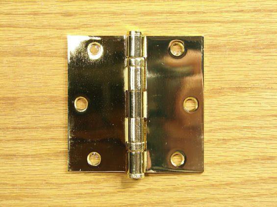 3 1/2" x 3 1/2" with square corners Residential Ball Bearing Hinges - Multiple Finishes - Sold in Pairs -  Bright Brass - 3