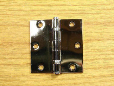 3 1/2" x 3 1/2" with square corners Residential Ball Bearing Hinges - Multiple Finishes - Sold in Pairs -  Polished Chrome - 5