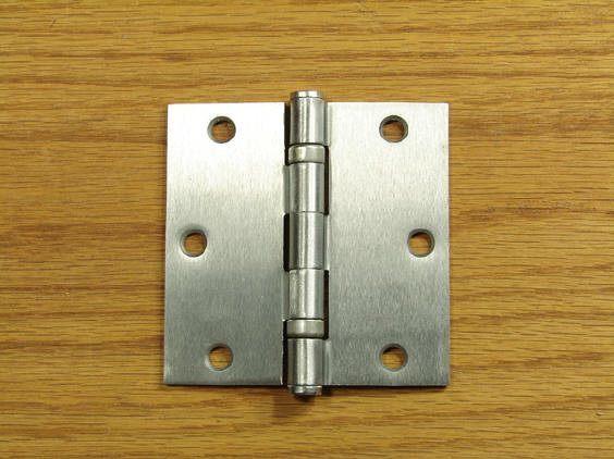 3 1/2" x 3 1/2" with square corners Residential Ball Bearing Hinges - Multiple Finishes - Sold in Pairs -  Satin Chrome - 6