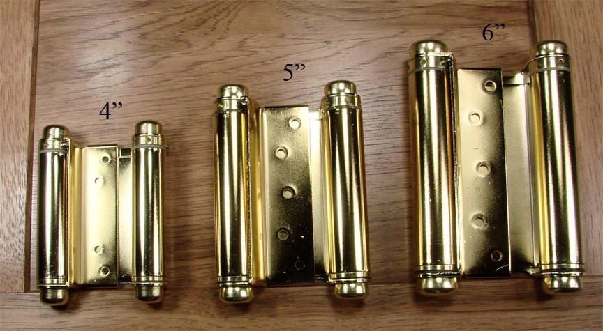 Brass Adjustable Double Acting Spring Hinges - 4 inches to 6 inches - Double Action Spring Hinges 