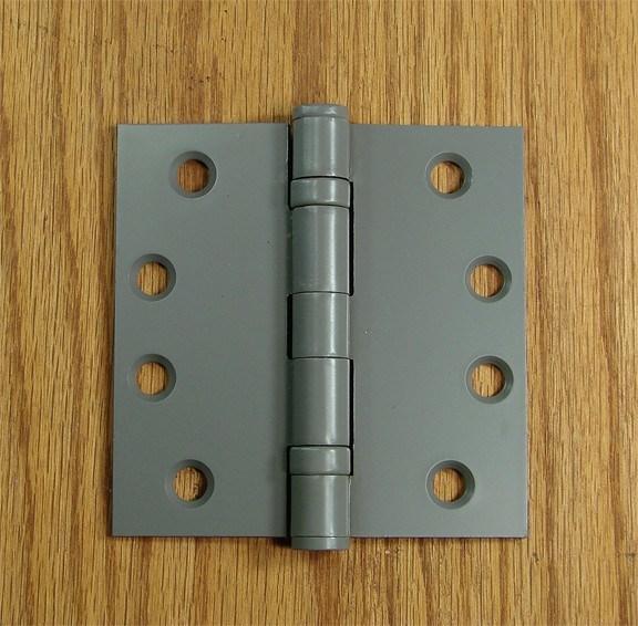 4 1/2" x 4 1/2" with square corners Gray Prime Commercial Grade Ball Bearing Hinges - Sold in Pairs - Commercial Ball Bearing Hinges 