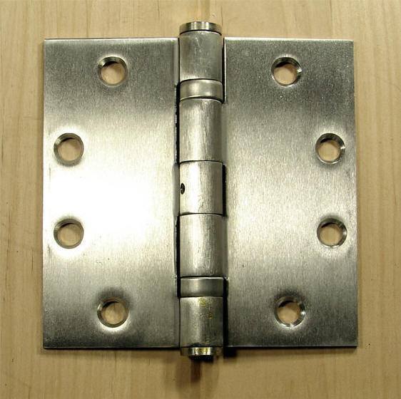4 1/2" x 4 1/2" with square corners Stainless Steel Ball Bearing Hinges - Sold in Pairs - Commercial Ball Bearing Hinges