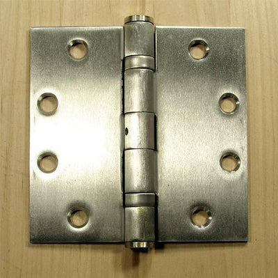 316 Grade Stainless Steel Commercial Ball Bearing Door Hinges - 4 1/2" Inches Square - 2 Pack