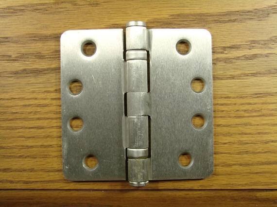 4" x 4" with 1/4" radius corners Commercial Ball Bearing Hinges - Multiple Finishes - Sold in Pairs - Commercial Ball Bearing Hinges Satin Nickel - 2