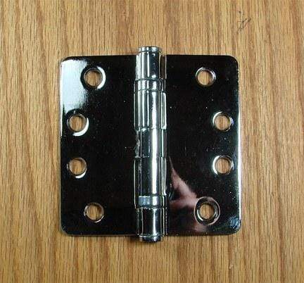 4" x 4" with 1/4" radius corners Commercial Ball Bearing Hinges - Multiple Finishes - Sold in Pairs - Commercial Ball Bearing Hinges Polished Chrome - 3