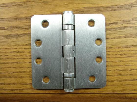 4" x 4" with 1/4" radius corners Commercial Ball Bearing Hinges - Multiple Finishes - Sold in Pairs - Commercial Ball Bearing Hinges Satin Chrome - 4