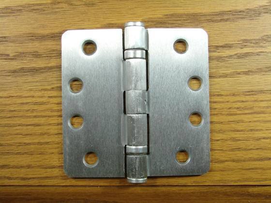 4" x 4" with 1/4" radius corners Satin Chrome Commercial Ball Bearing Hinges - Sold in Pairs - Commercial Ball Bearing Hinges 