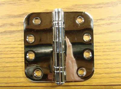 4" x 4" with 5/8" radius corners Commercial Ball Bearing Hinges - Multiple Finishes - Sold in Pairs - Commercial Ball Bearing Hinges Polished Chrome - 2