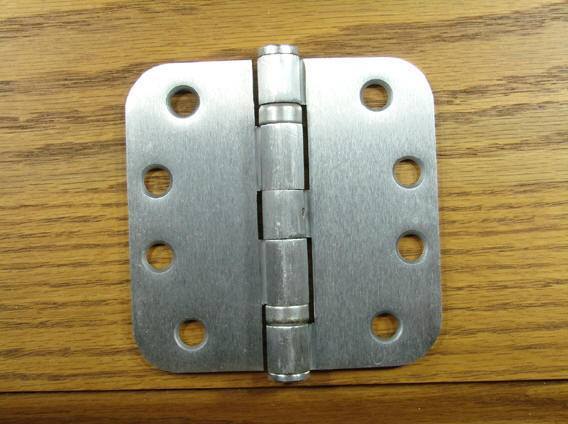 4" x 4" with 5/8" radius corners Satin Chrome Commercial Ball Bearing Hinge - Sold in Pairs - Commercial Ball Bearing Hinges 